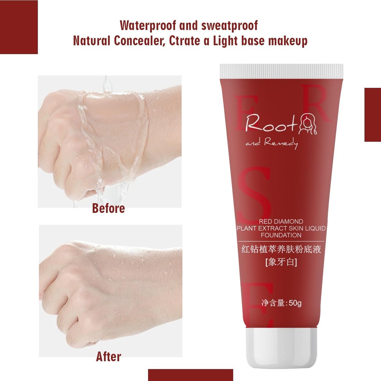 Red Diamond Plant Extract Skin Liquid Foundation 100g Pack of 2