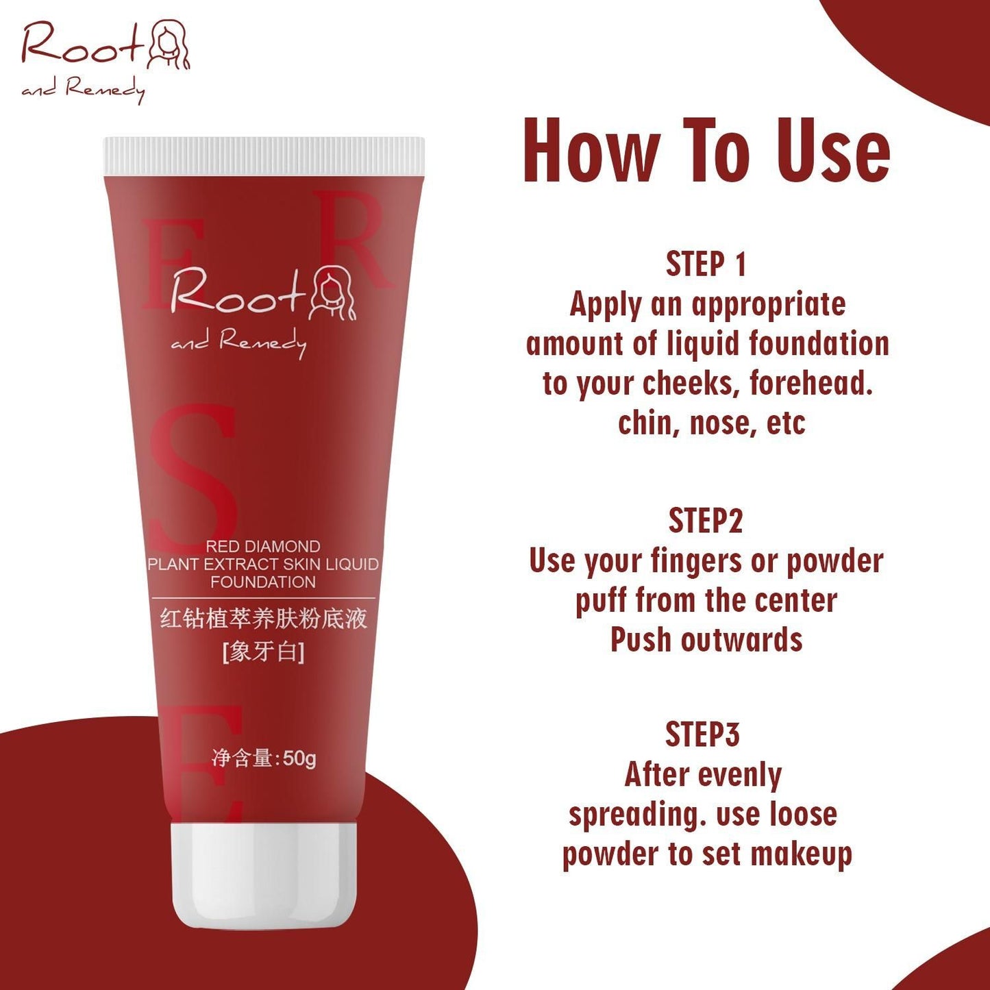 Red Diamond Plant Extract Skin Liquid Foundation 100g Pack of 2